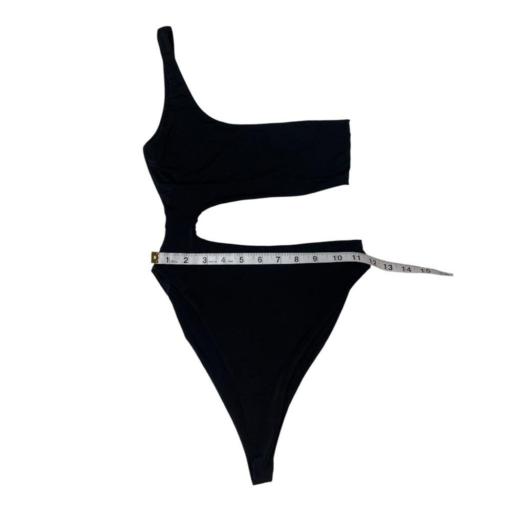 Naked Wardrobe One Piece one shoulder Black Swim Wear  All Around Cutouts XS - Picture 6 of 9